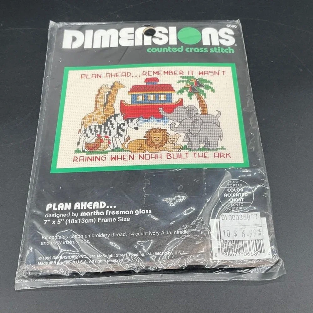 Dimensions Plan Ahead Cross Stitch Kit Noah Ark Animals With Funny Quote
